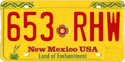 NM license plate 653RHW