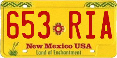 NM license plate 653RIA