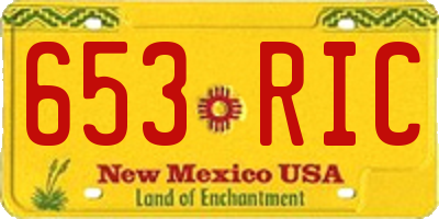 NM license plate 653RIC