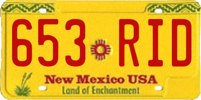 NM license plate 653RID
