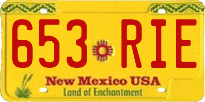 NM license plate 653RIE