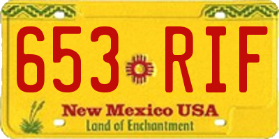 NM license plate 653RIF