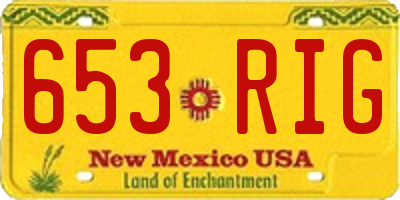 NM license plate 653RIG