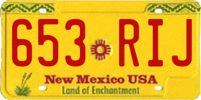 NM license plate 653RIJ