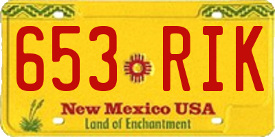 NM license plate 653RIK