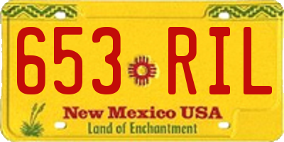 NM license plate 653RIL