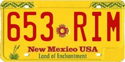 NM license plate 653RIM