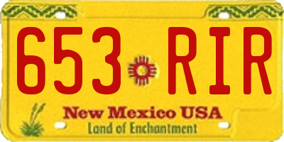 NM license plate 653RIR