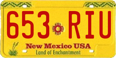 NM license plate 653RIU