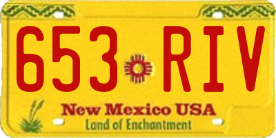 NM license plate 653RIV