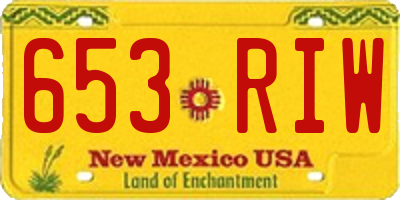 NM license plate 653RIW