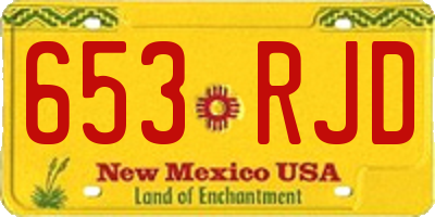 NM license plate 653RJD