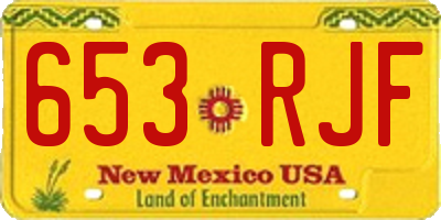 NM license plate 653RJF