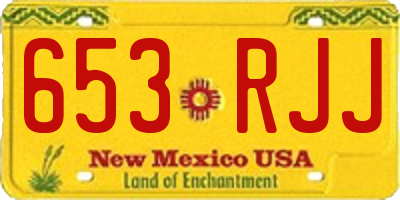 NM license plate 653RJJ