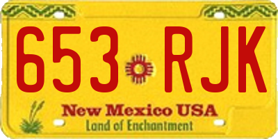 NM license plate 653RJK