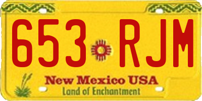 NM license plate 653RJM