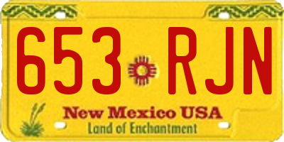 NM license plate 653RJN