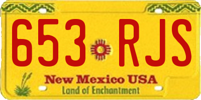 NM license plate 653RJS