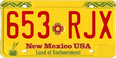 NM license plate 653RJX