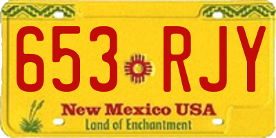 NM license plate 653RJY