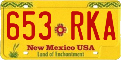 NM license plate 653RKA