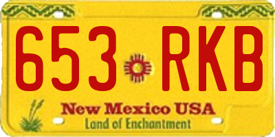 NM license plate 653RKB