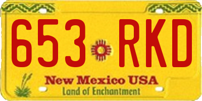 NM license plate 653RKD