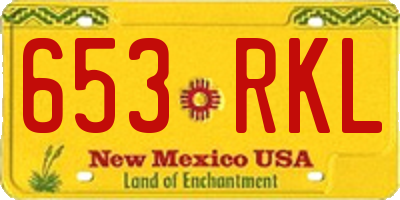 NM license plate 653RKL