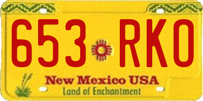 NM license plate 653RKO