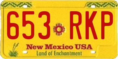 NM license plate 653RKP