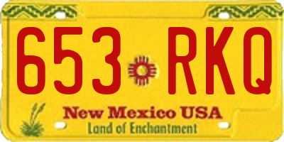 NM license plate 653RKQ