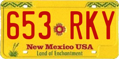 NM license plate 653RKY