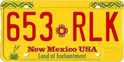 NM license plate 653RLK