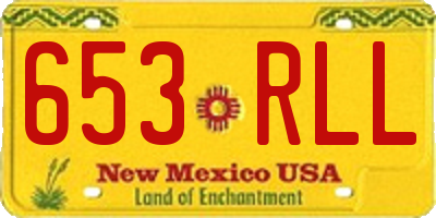 NM license plate 653RLL