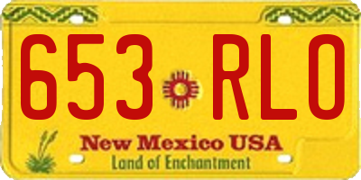 NM license plate 653RLO