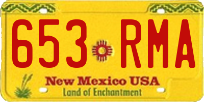 NM license plate 653RMA