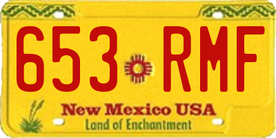 NM license plate 653RMF