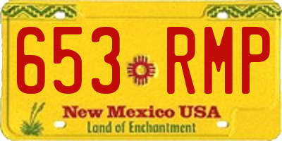 NM license plate 653RMP