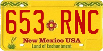 NM license plate 653RNC