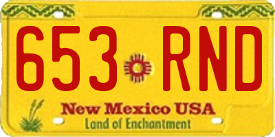 NM license plate 653RND