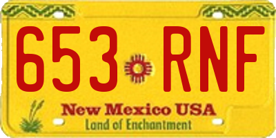 NM license plate 653RNF
