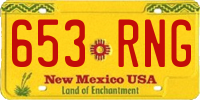 NM license plate 653RNG