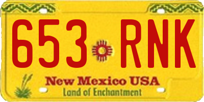 NM license plate 653RNK