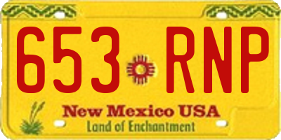 NM license plate 653RNP