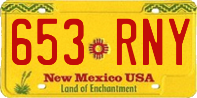 NM license plate 653RNY