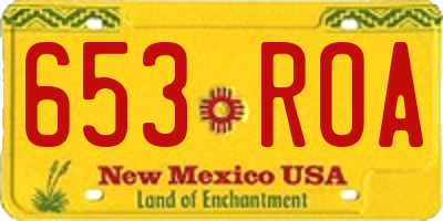 NM license plate 653ROA
