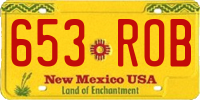 NM license plate 653ROB