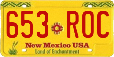 NM license plate 653ROC