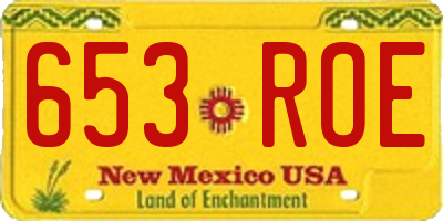 NM license plate 653ROE