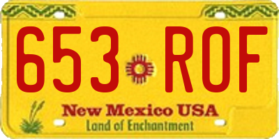 NM license plate 653ROF